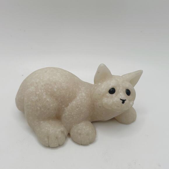 Vintage Quarry Critters Clyde and Cameron the Cats Stone Figurines Second Nature - Picture 5 of 9